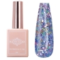 Preview: UV Gel - Blau Pailetten Nachtleuchtend - Night Glow Confetti Gel - Funky Blue
